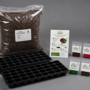 kit huerta germinadora, semilla, sustrato y almacigueras