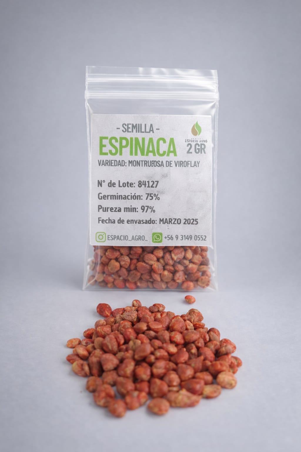 Semillas Espinaca Variedad Monstruosa de Viroflay 2 grs auto draft