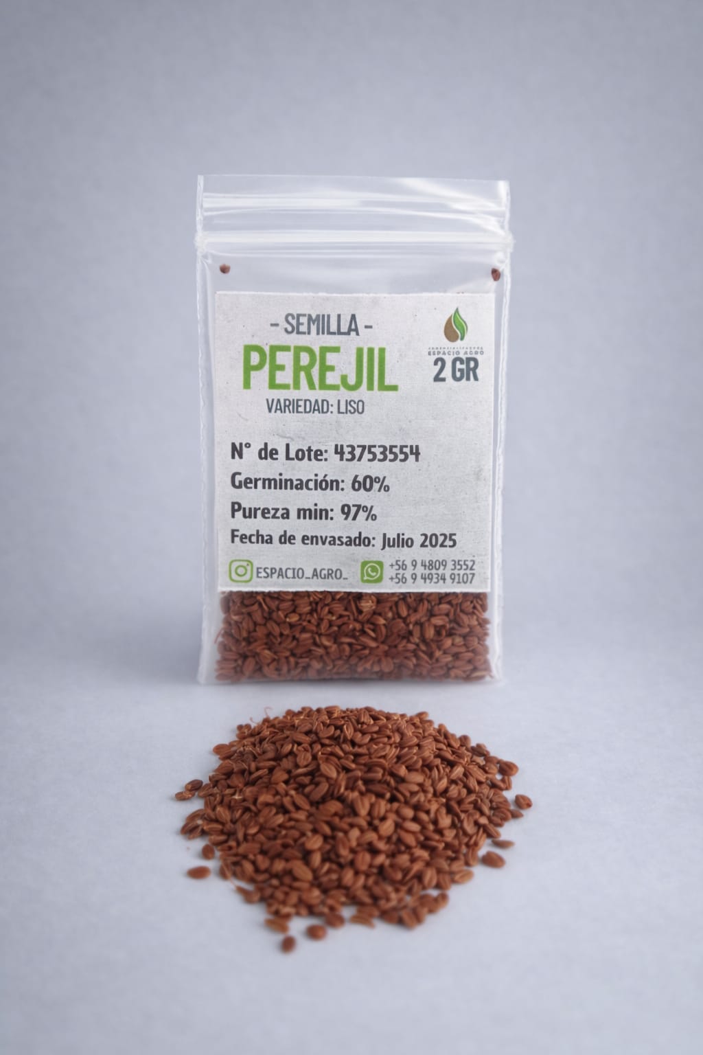 Semillas Perejil Variedad Liso 2 grs auto draft