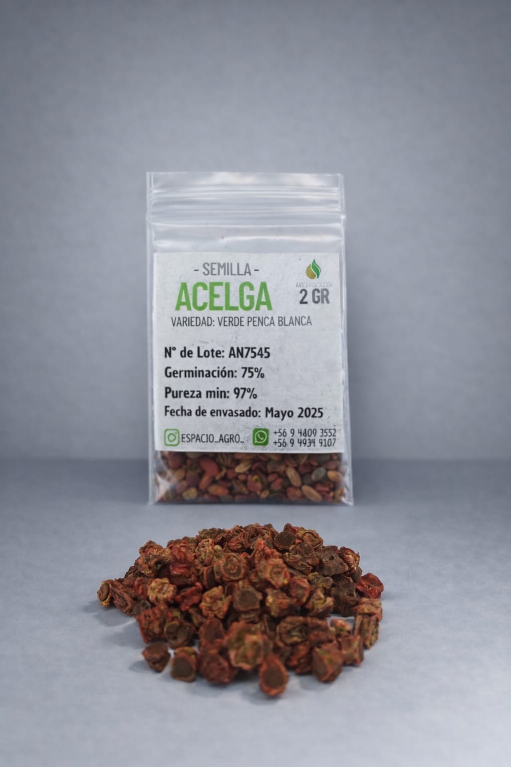Semillas Acelga Variedad Verde Penca Blanca 2 grs auto draft