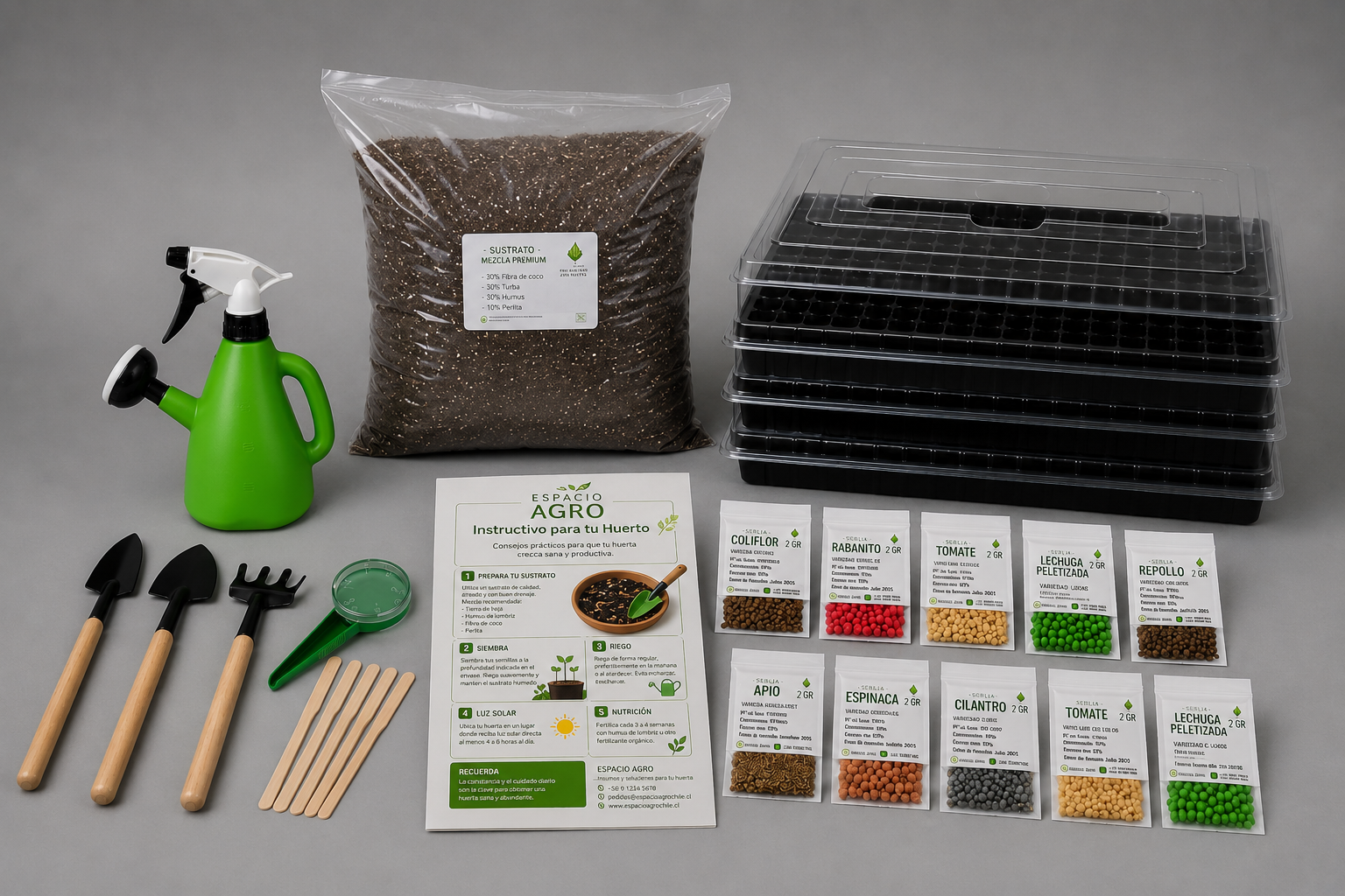 Kit De Germinación Esencial PRO (almácigos - Plantines) kit de germinación esencial pro (almácigos plantines)